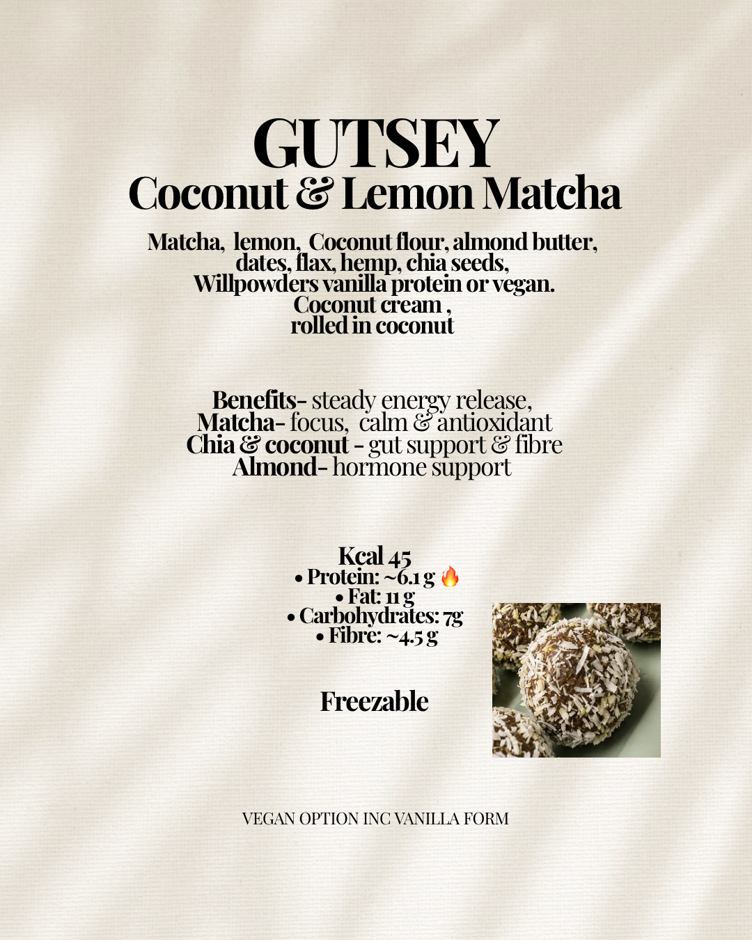 GUTSEY Coconut, Lemon & Matcha